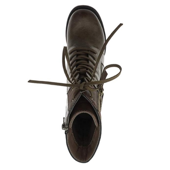 Womens Vintage Distressed Ankle Boots Lace Up - Picture 4 of 5